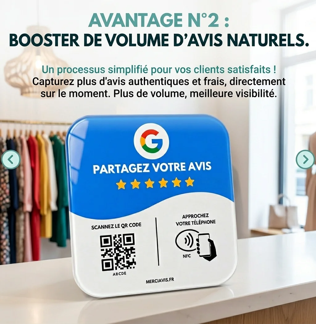 La plaque MerciAvis posée sur le comptoir d’un opticien