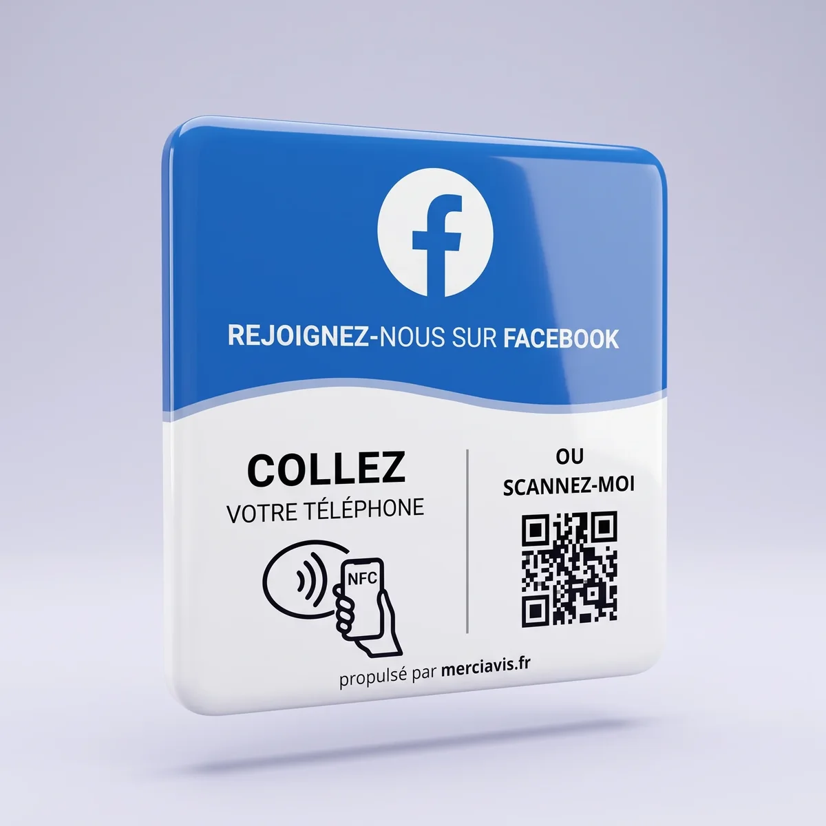 Plaque de comptoir MerciAvis, modèle Facebook