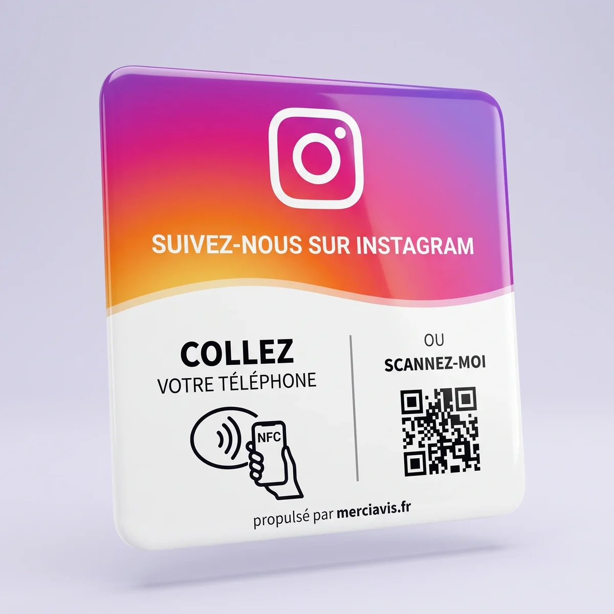 Plaque de comptoir MerciAvis, modèle Instagram