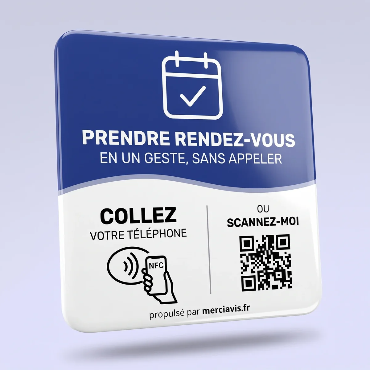Plaque de comptoir MerciAvis, modèle Prendre rendez-vous
