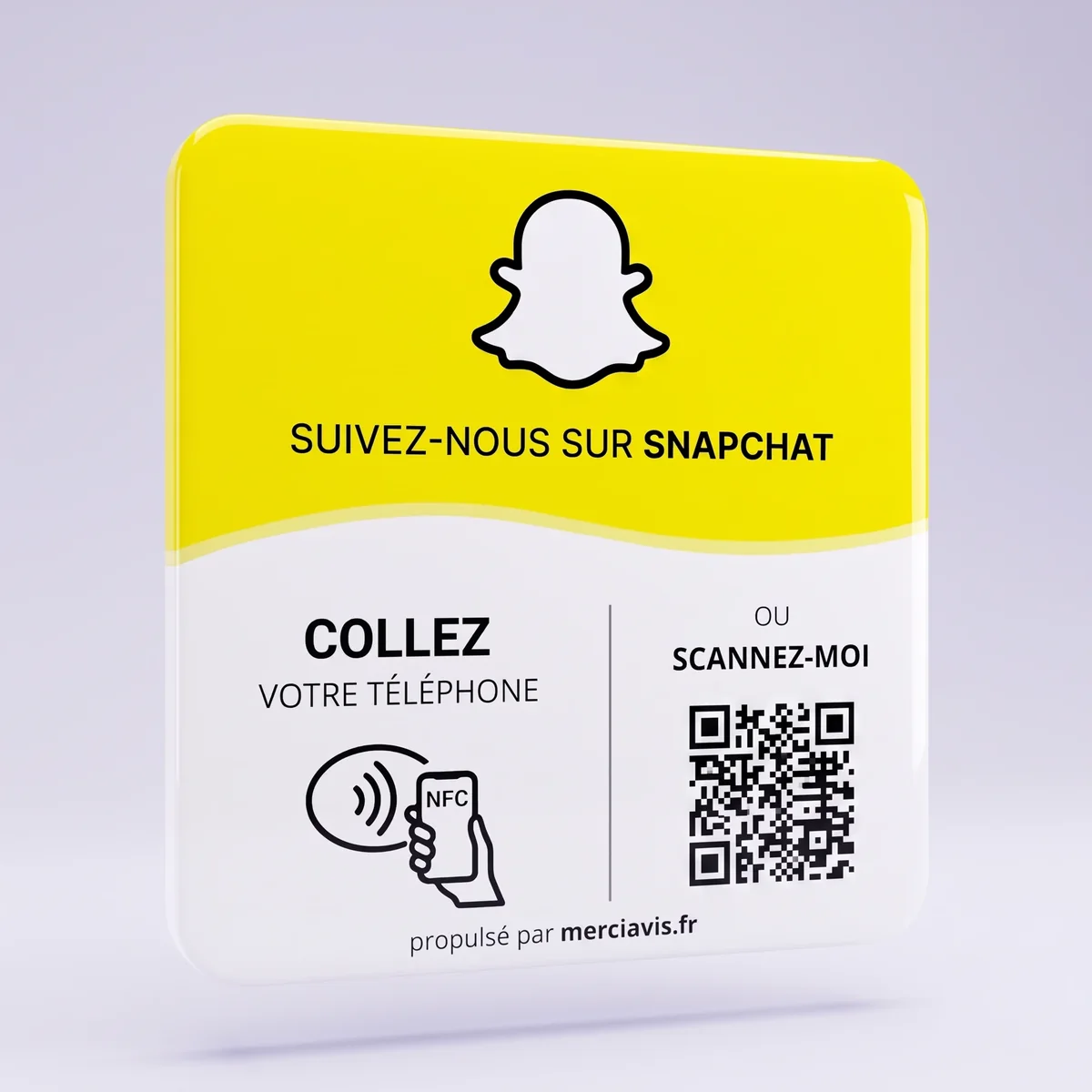Plaque de comptoir MerciAvis, modèle Snapchat