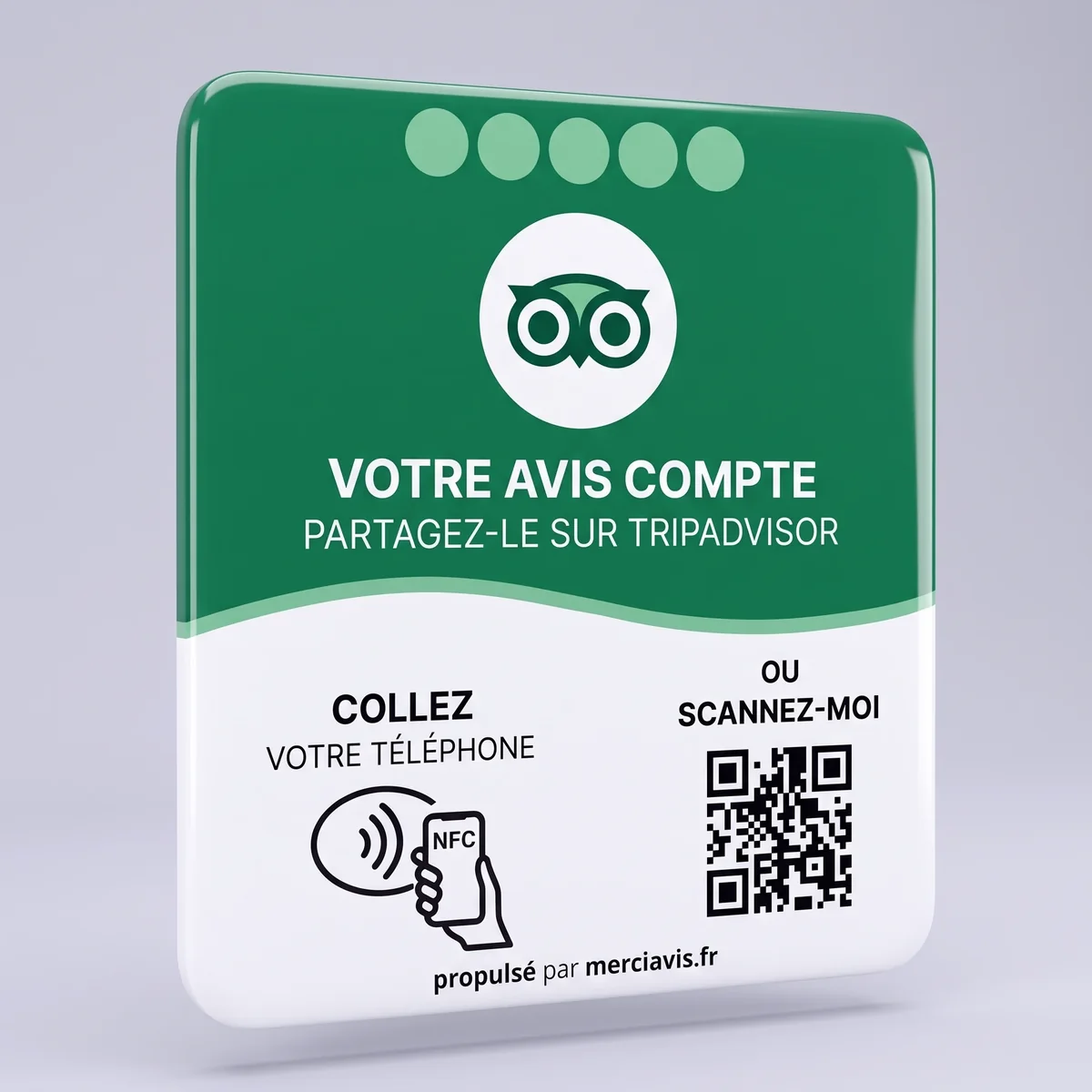Plaque de comptoir MerciAvis, modèle TripAdvisor