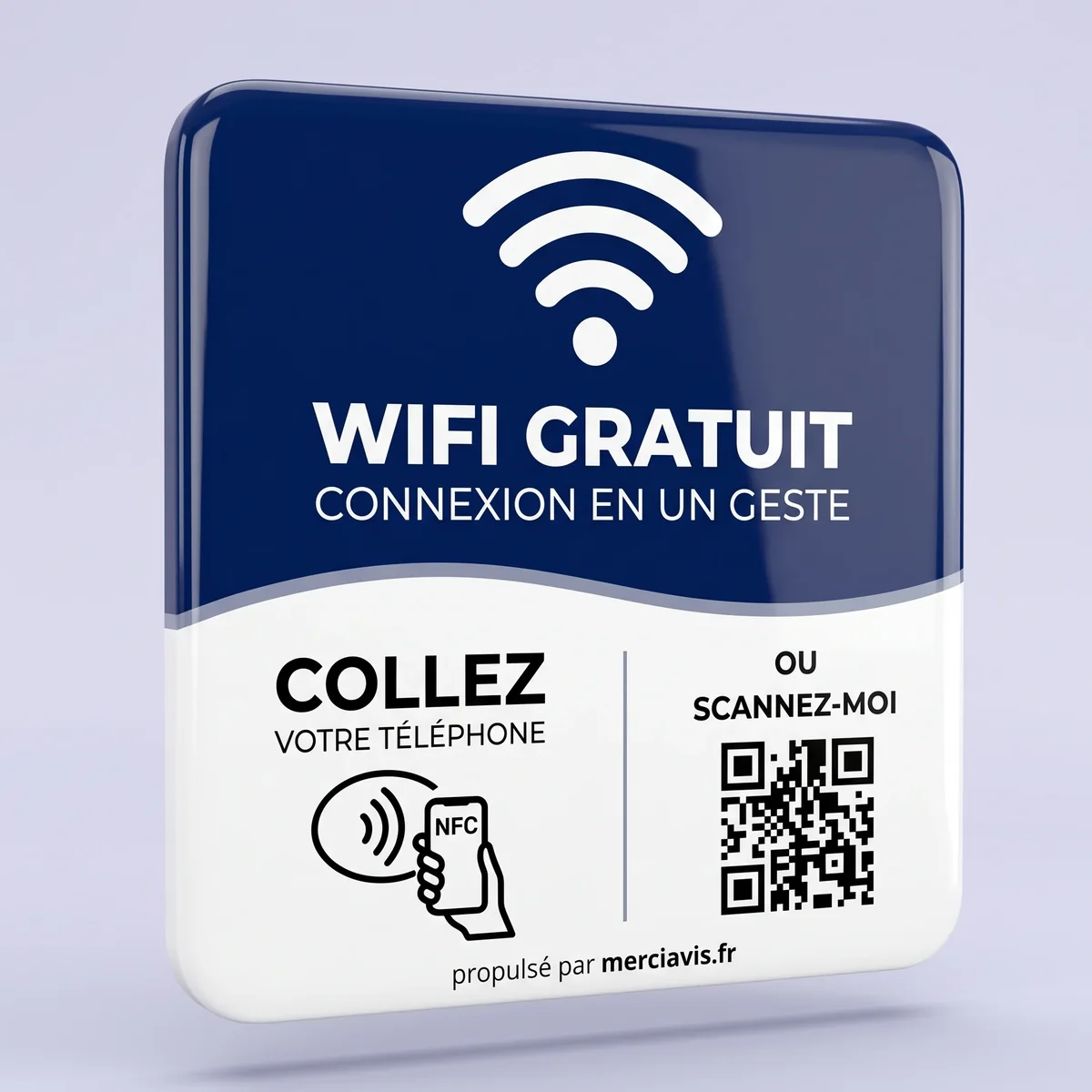 Plaque de comptoir MerciAvis, modèle Wifi gratuit